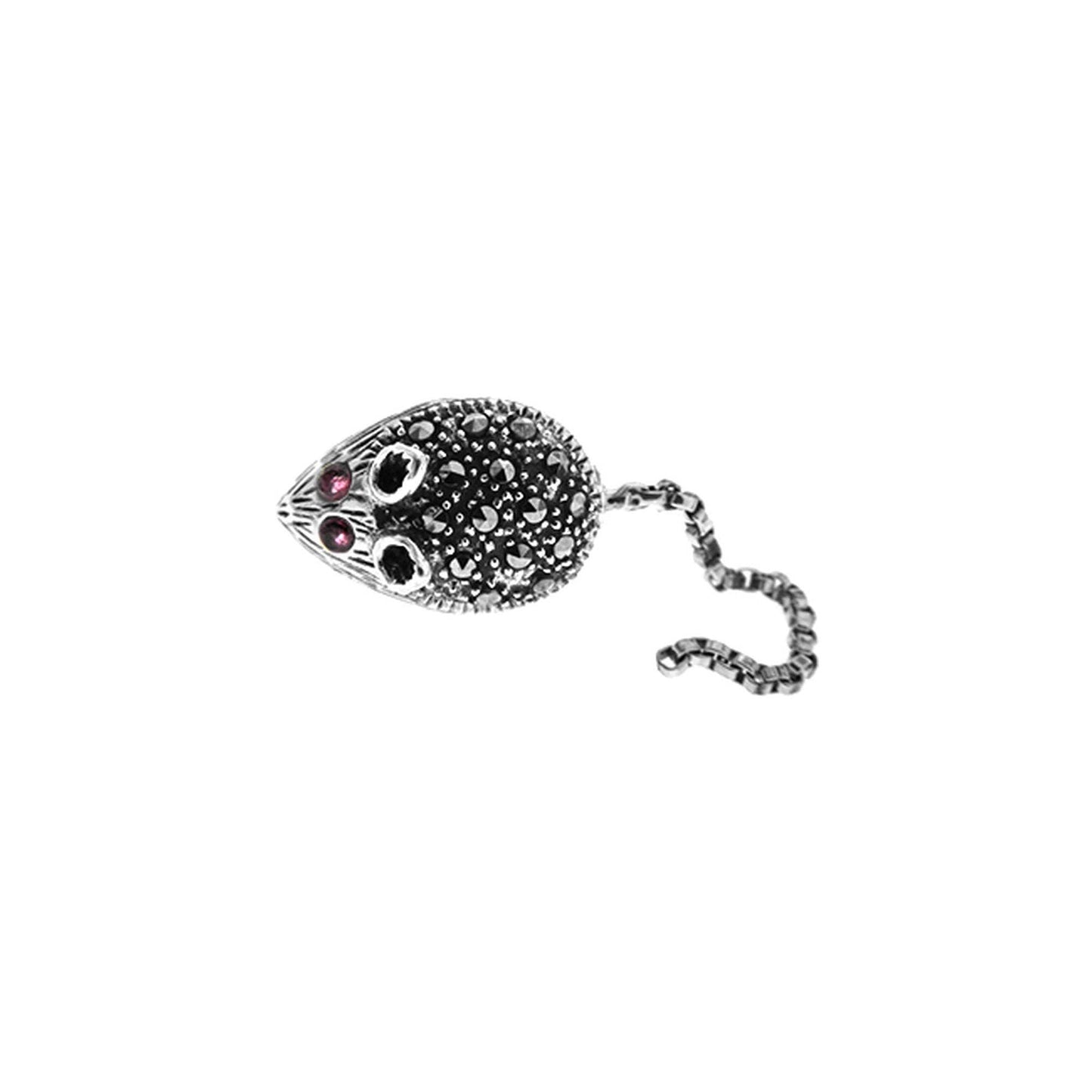 Lottie mouse Brooch In Sterling Silver