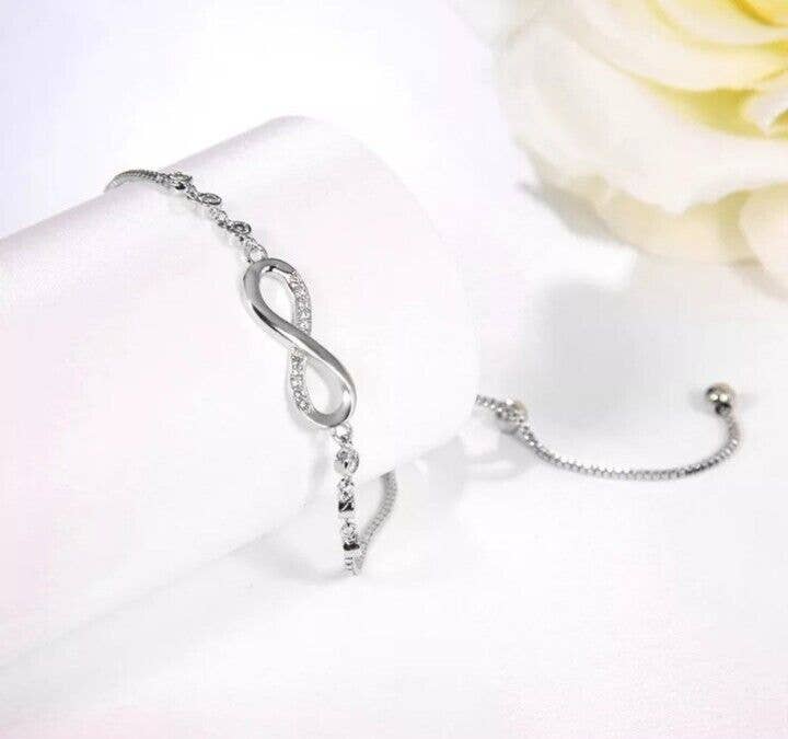 Sterling Silver Infinity Studded Bracelet