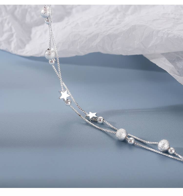 Sterling Silver Moon & Star Bracelet