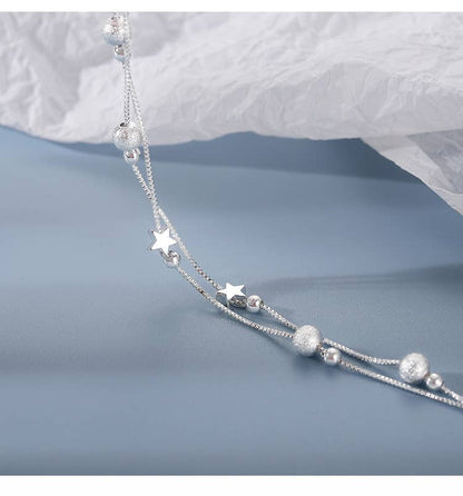Sterling Silver Moon & Star Bracelet