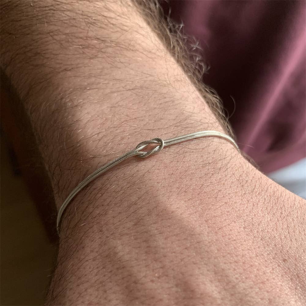 Sterling Silver Love Knot Infinity Bracelet