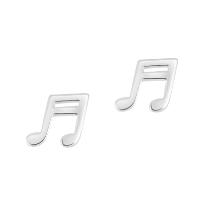 Sterling Silver Music Note Studs