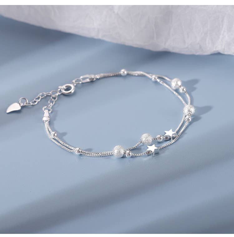Sterling Silver Moon & Star Bracelet