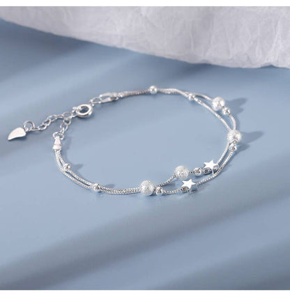 Sterling Silver Moon & Star Bracelet