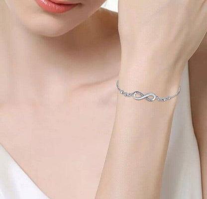 Sterling Silver Infinity Studded Bracelet