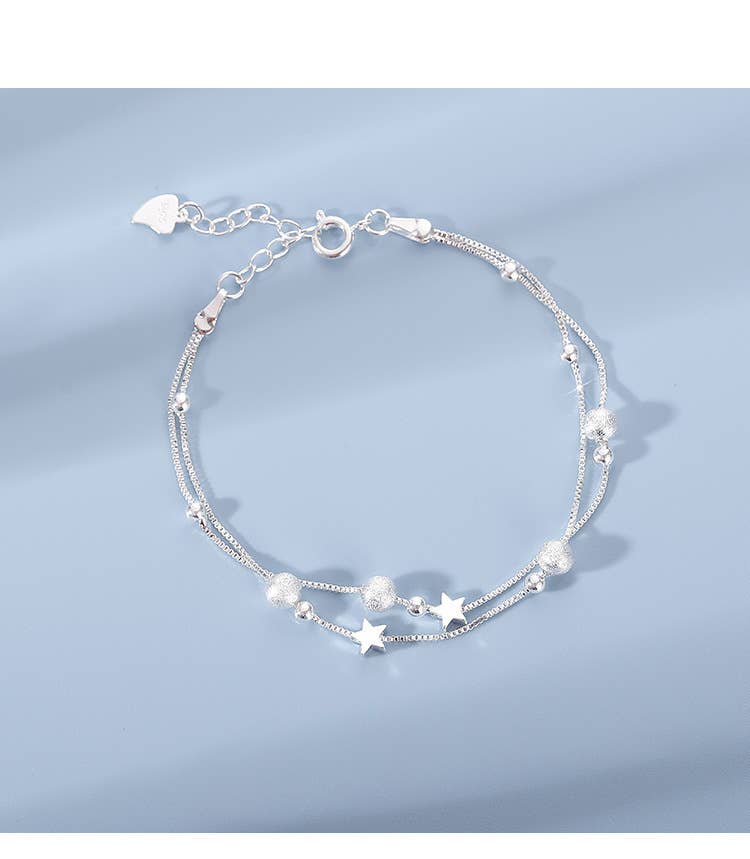 Sterling Silver Moon & Star Bracelet