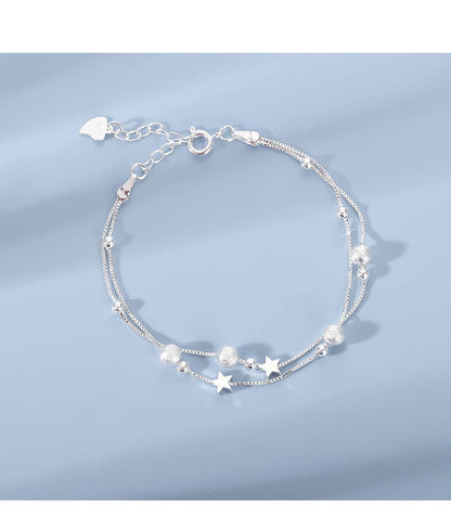 Sterling Silver Moon & Star Bracelet