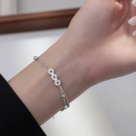 Sterling Silver Coin Bracelet