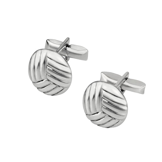 Detailed Circular Cufflinks in Sterling Silver