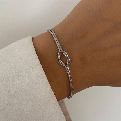 Sterling Silver Love Knot Infinity Bracelet