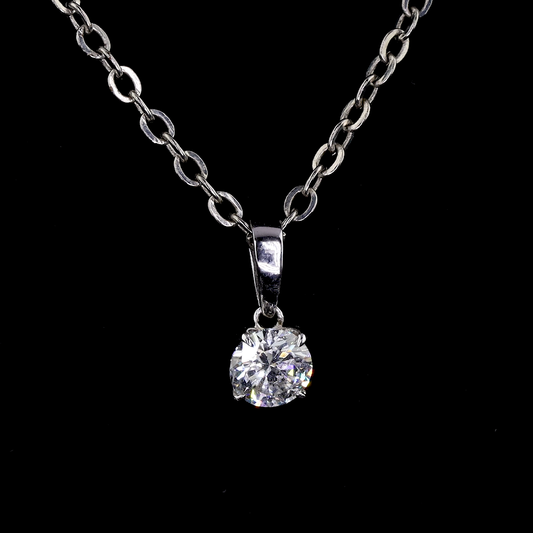 Round Solara Mini Pendant – White Gold