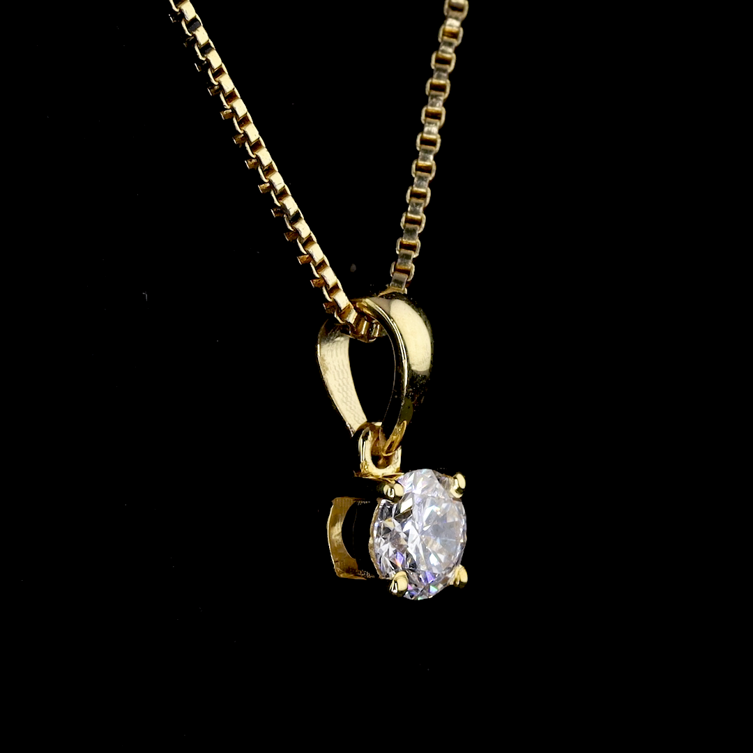 Round Solara Mini Pendant – Yellow Gold